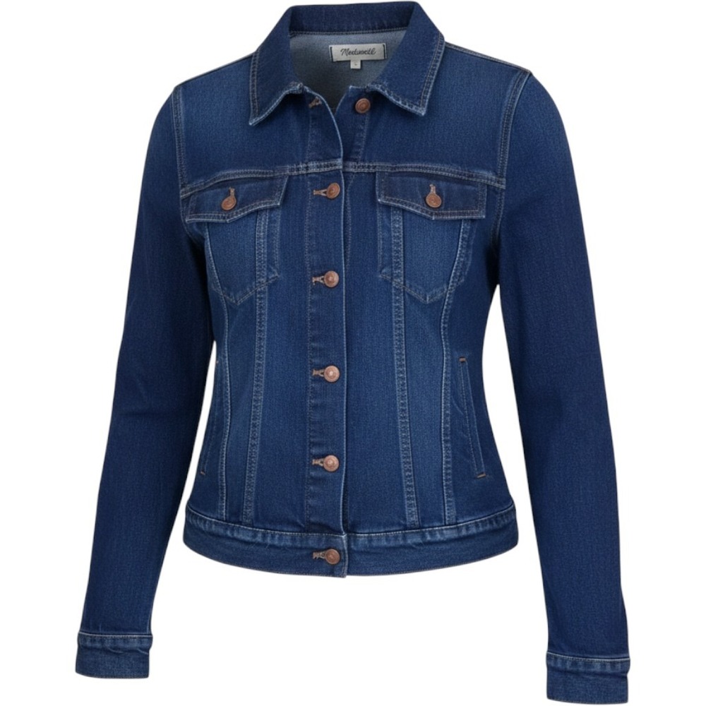 Madewell The Jean Jacket Briarwood Wash Dark Denim Classic H8341 Womens L